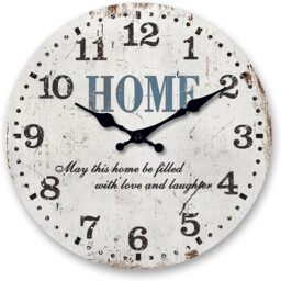 Small Grey Wooden Wall Clocks Battery Operated 10 Inch - Farmhouse