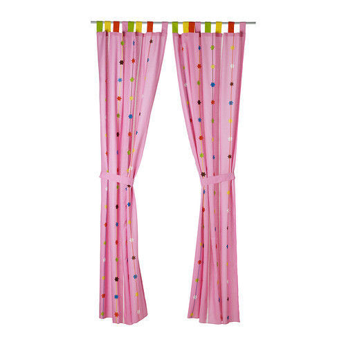 Ikea Festlig 120x300cm Children's Curtains W/ Tie-backs, Pink