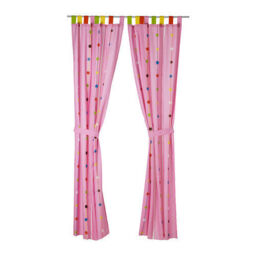 Ikea Festlig 120x300cm Children's Curtains W/ Tie-backs, Pink