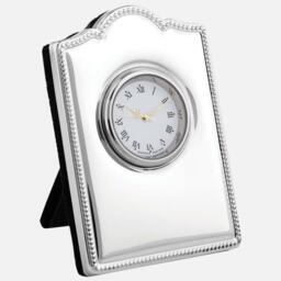 Carrs - Mini Sterling Silver Clock Bead Design With Grey Velvet Back