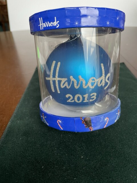 Harrods 2013 Christmas Bauble Collections Item Rare Blue Teal Annual