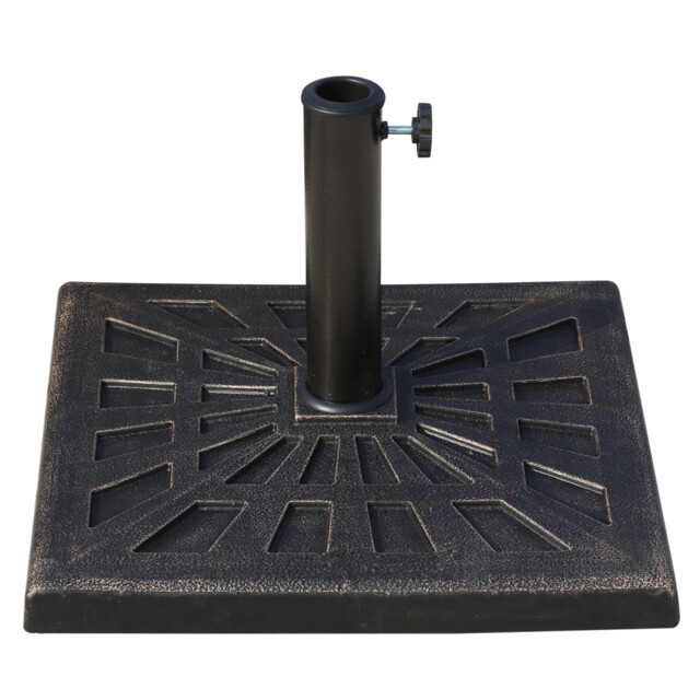 Heavy Duty Square Patio Umbrella Base 15kg Bronze Parasol Stand Garden