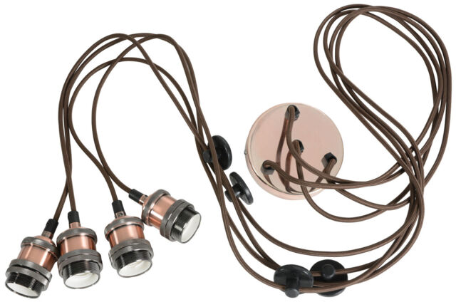 Modern Retro Industrial Pendant E27 Ceiling Light Lamp Cluster -