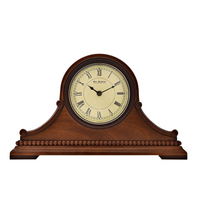 Widdop Satin Mahogany Napoleon Mantel Clock W2645