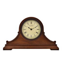 Widdop Satin Mahogany Napoleon Mantel Clock W2645