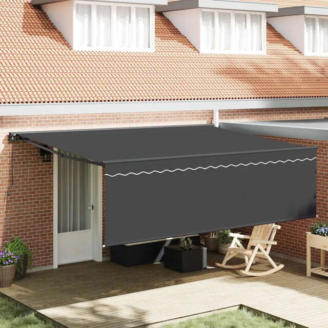 Retractable Awning Manual Anthracite 450 X 300 Cm Vidaxl