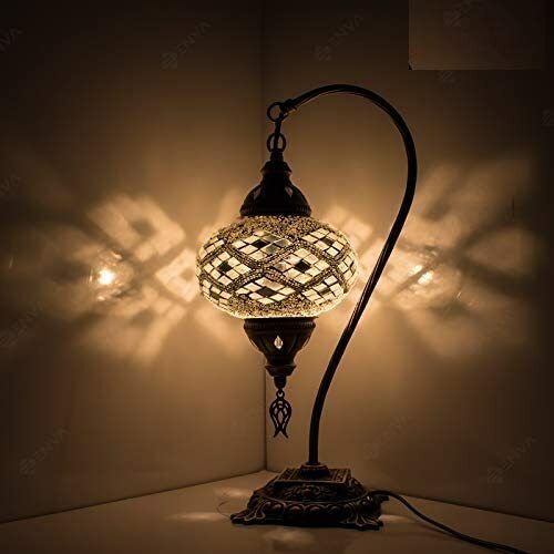 Turkish Moroccan Mosaic Lamp Handmade Tiffany Colorful Glass Desk