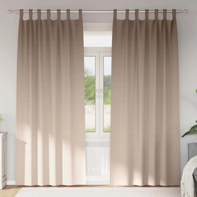 Curtains With Curtains 2 Pcs Taupe Polyester Vidaxl