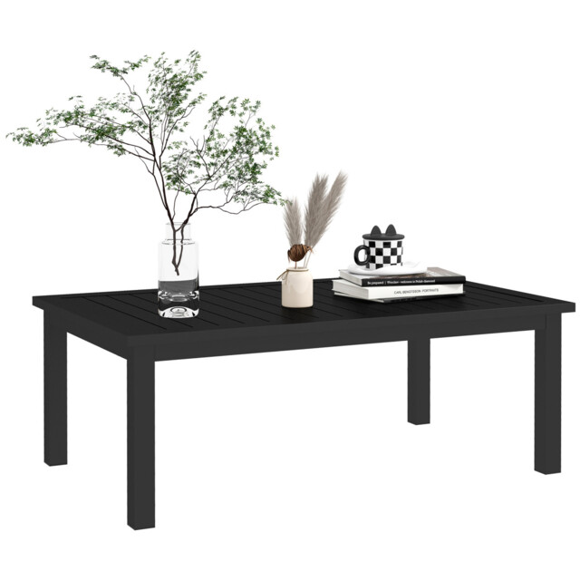 Aluminium Outdoor Coffee Table Patio Garden Side Table Black