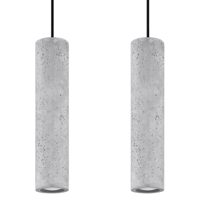 Indoor Ceiling Lamp Luvo 2 Concrete Grey Gu10 Led Sollux Lighting