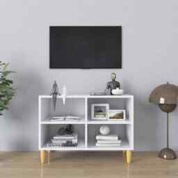 Tv Cabinet With Solid Wood Legs White 69.5x30x50 Cm Vidaxl