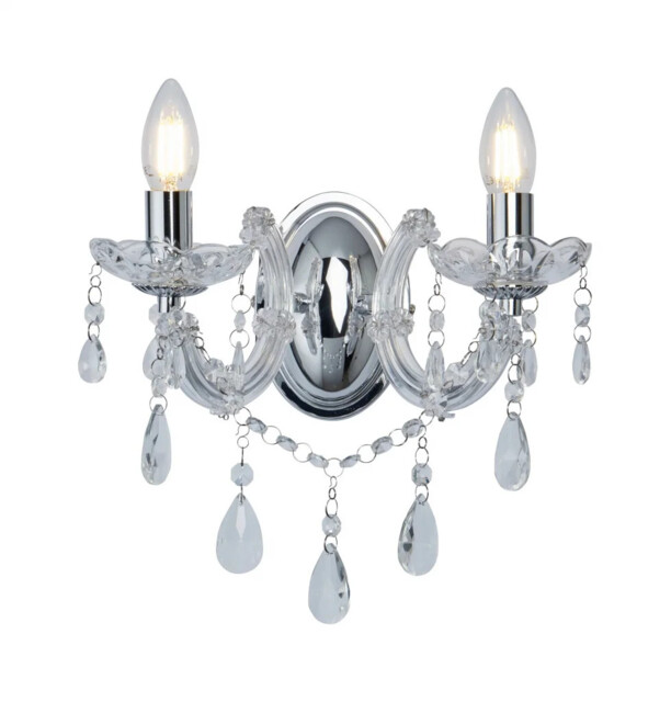 Wall Light Silver Marie Therese Double Chrome Searchlight 399-2