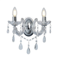 Wall Light Silver Marie Therese Double Chrome Searchlight 399-2