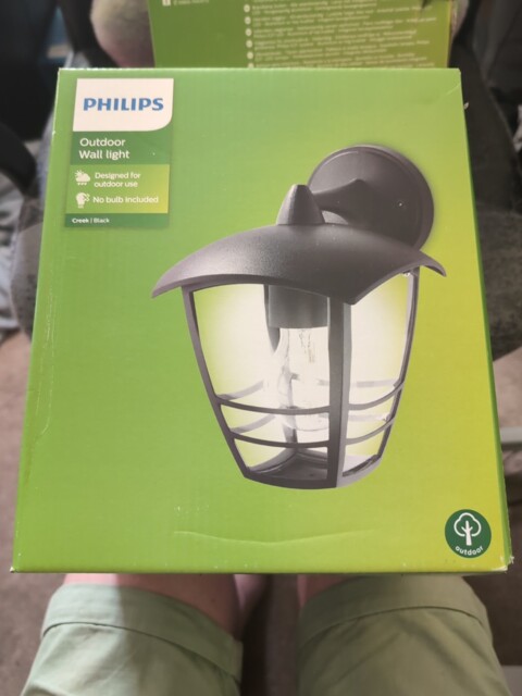 Philips Creek Outdoor Wall, Light Black (requires 1 X 60 W E27 Bulb)