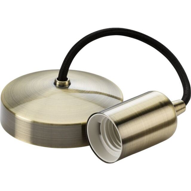 "Knightsbridge 6"" E27 Contemporary Pendant Set - Antique Brass - 8270ab"