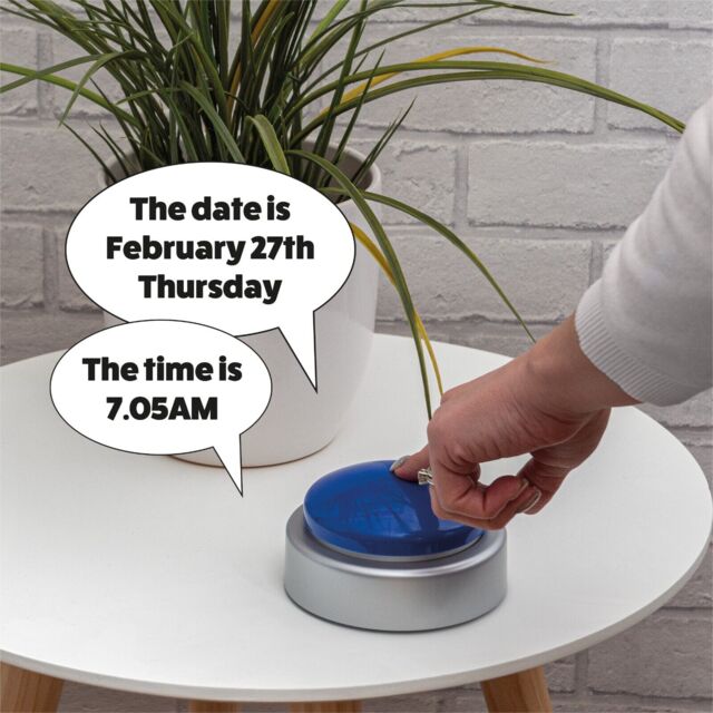 Speaking Talking Button Voice Alarm Clock For Blind, Visually Impaired