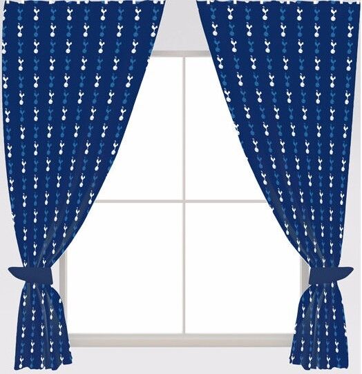 Football Club Blind Crest - Pair 66 Inch Wide Bedroom Curtains 72 - 54