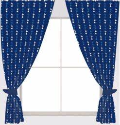Football Club Blind Crest - Pair 66 Inch Wide Bedroom Curtains 72 - 54