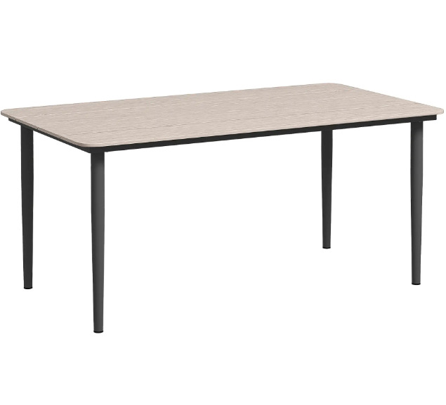Garden Table With Rust Resistant Metal Frame Terrace Wpc Top Light