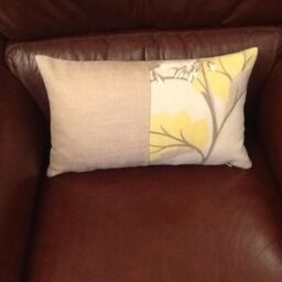Laura Ashley Millwood Camomile And Bacall Natural Bolster Cover Linen