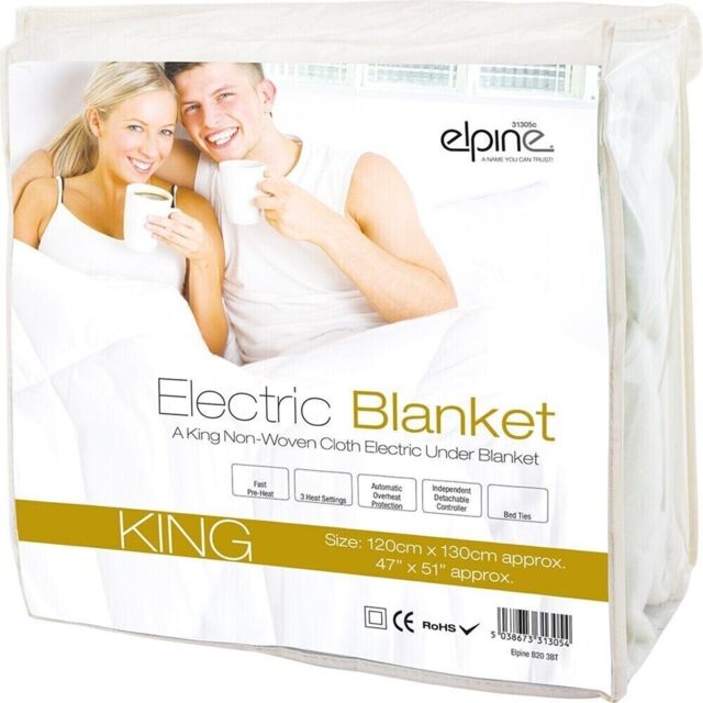 King Under Heated Electric Blanket With 3 Heat Settings Uk Plug 120 X