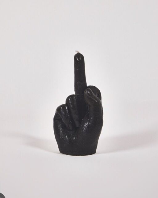Black Candle The Bird Swear Middle Finger - Soy Wax - 9cm Funny Home