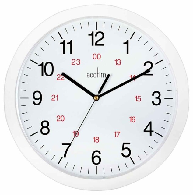 Acctim - Metro 30cm Quartz Movement Analogue Wall Clock, White