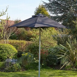 Garden Parasol Black 2 Metre Patio Shade Sun Umbrella Rust Proof