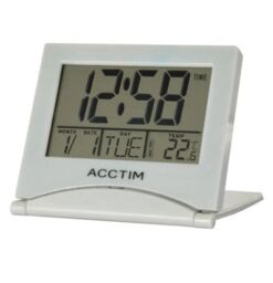 Acctim Mini Flip 2 Folding Travel Lcd Alarm Clock Grey 15787