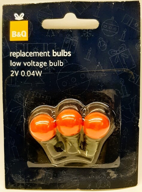 B&q 05080564 3 X Red Berry Led Spare Christmas Fairy Light Bulbs 3.5v
