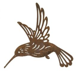 Hummingbird Metal Hanging Wall Plaque - Decor Rustic Rust Finish Home