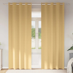 Curtains With Curtains 2 Pcs Beige Polyester Vidaxl