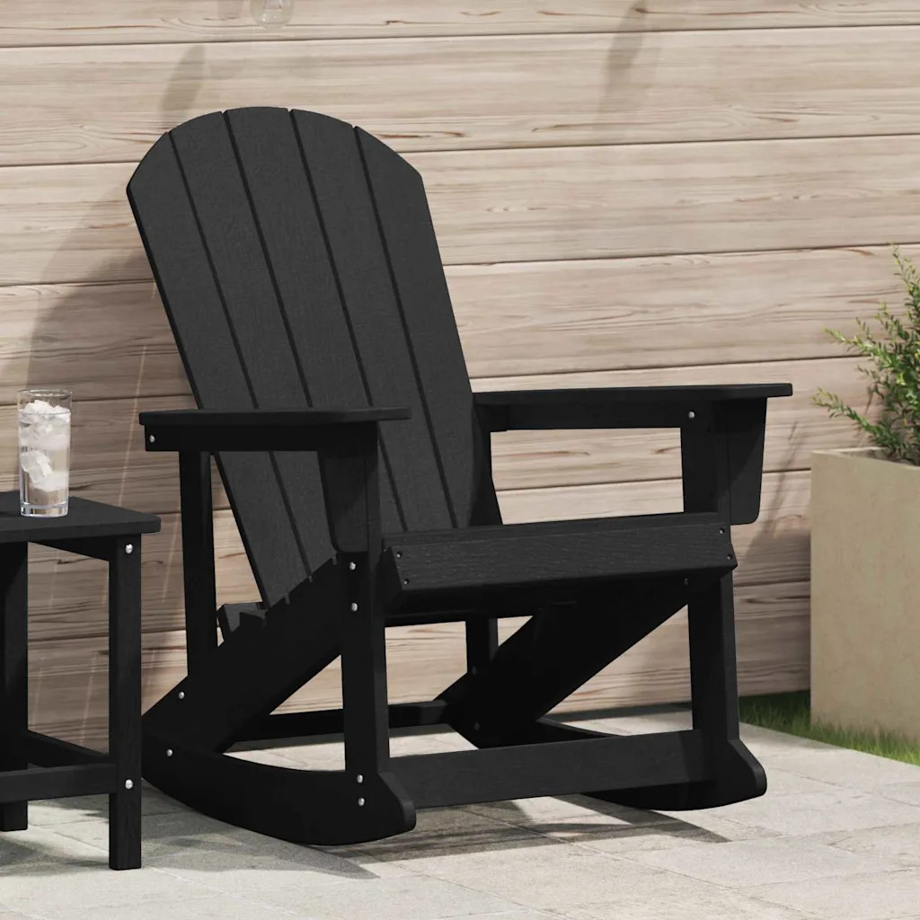 Adirondack Rocking Chair Black X 92 X 90cm Plastic Vidaxl by