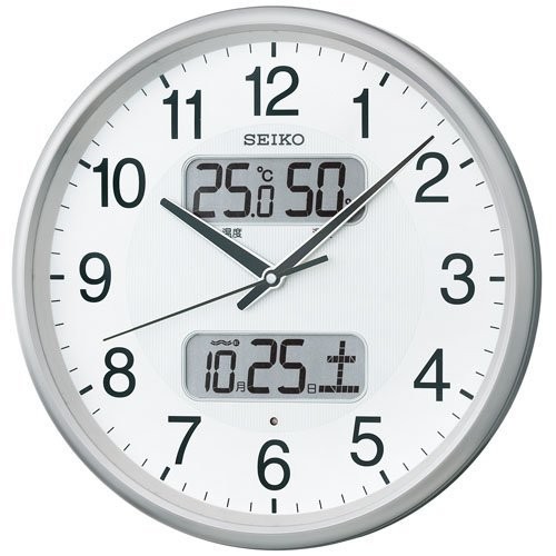 Seiko Wall Clock Radio Wave Analog Silver Metallic Kx383s