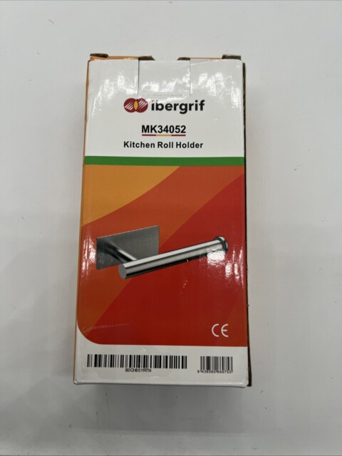 Ibergrif Mk34052 Chrome Toilet Roll Holder Wall Mounted Self Adhesive