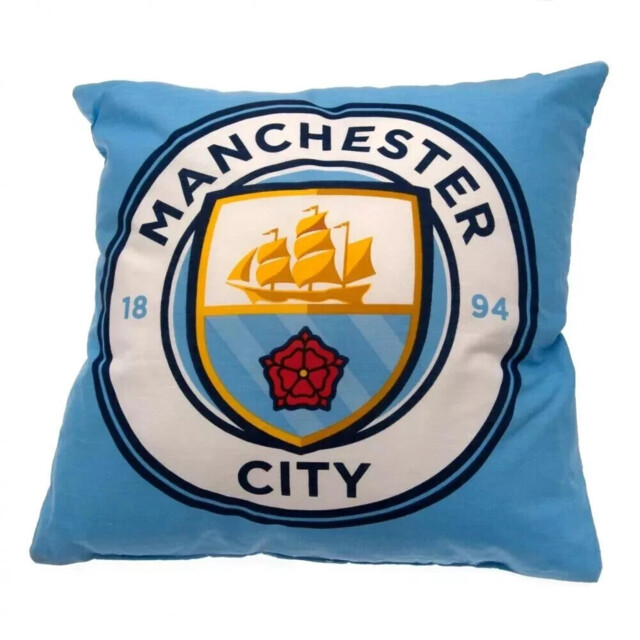 Manchester City Crest Cushion Home Décor Mcfc Fan Gift Official
