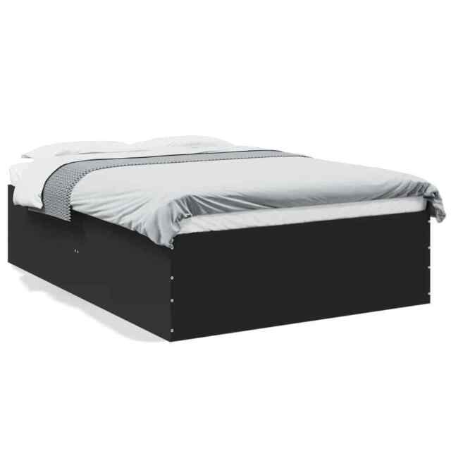 Bed Frame Black 120x190 Cm Small Double Engineered Wood Vidaxl