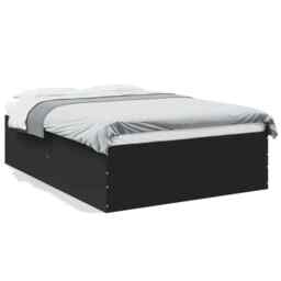 Bed Frame Black 120x190 Cm Small Double Engineered Wood Vidaxl