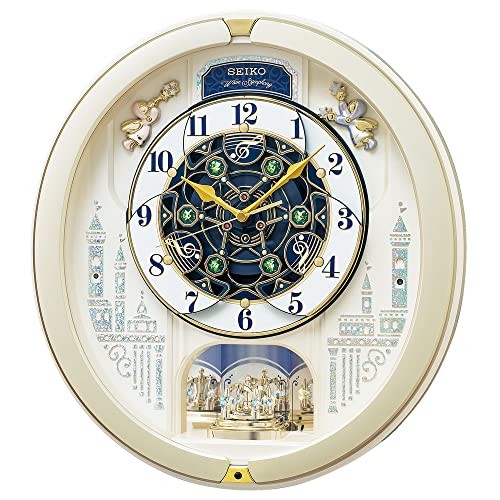 Seiko Re579s Analog Wall Clock Pale Gold Pearl 39 Melody In Motion
