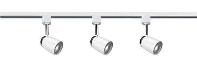 Tracking Lighting White Track 3 Light Kit & Chrome Searchlight 51018wh