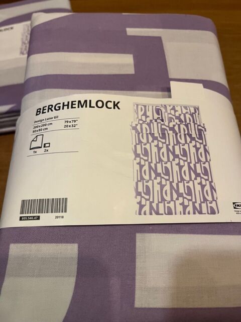 Ikea Berghemlock Double Size Duvet Cover Pillowcase 200 X 200cm
