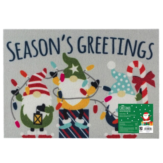 Jvl Festive Machine Washable Entrance Doormat, 40x57cm