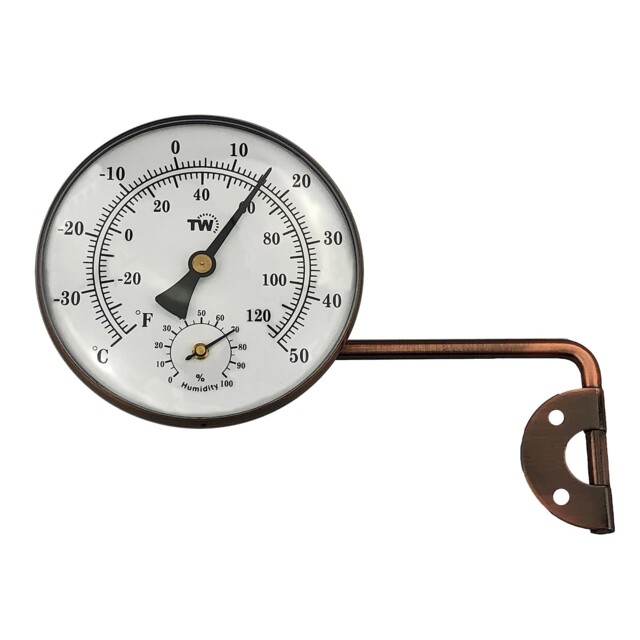 Outdoor Thermometer Hygrometer With Stylish Dial Brass White Face