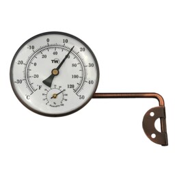Outdoor Thermometer Hygrometer With Stylish Dial Brass White Face