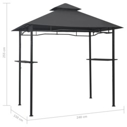 Bbq Gazebo 240x150x255cm Anthracite Steel Barbecue Party Canopy Tent