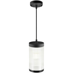 Nordlux 2218053003 Coupar Pendant Light E-27 Black Ribbed Glass Design