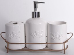 Palazzo Int Vintage Home Bathroom Set 4-piece Shabby Chic Porcelain