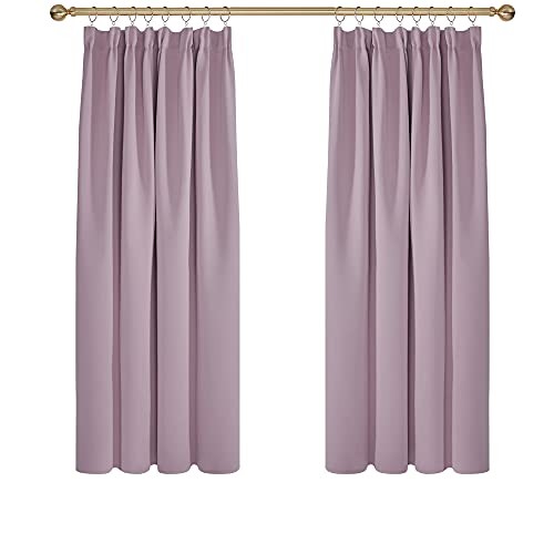 Deconovo Bedroom Blackout Curtains Pencil Pleat Thermal Insulated Tape