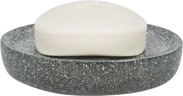 Croydex Silver Glitter Soap Dish Holder Bathroom Soap Holder Accessory