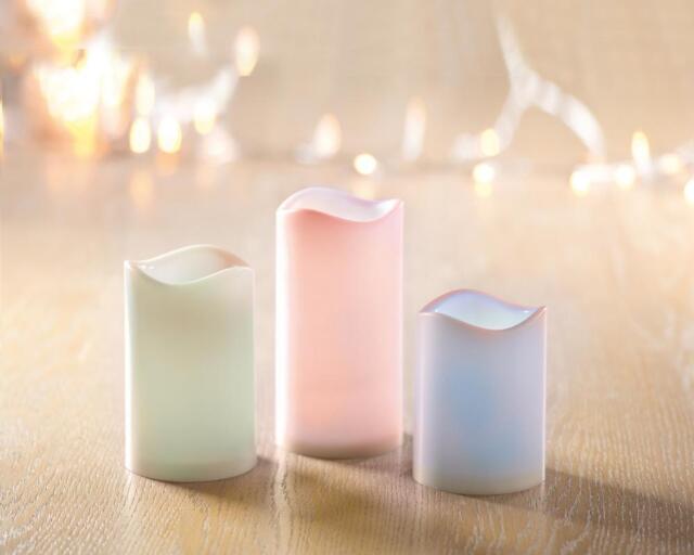 3 X Colour Changing Candles With Timer And Remote
